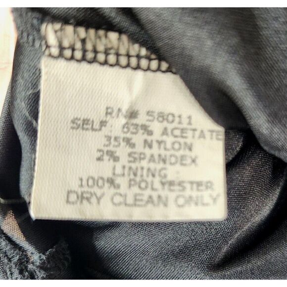 David Meister Women's Solid Black Lined Ruched Side Sheath Dress Size 8 LBD - Picture 11 of 11